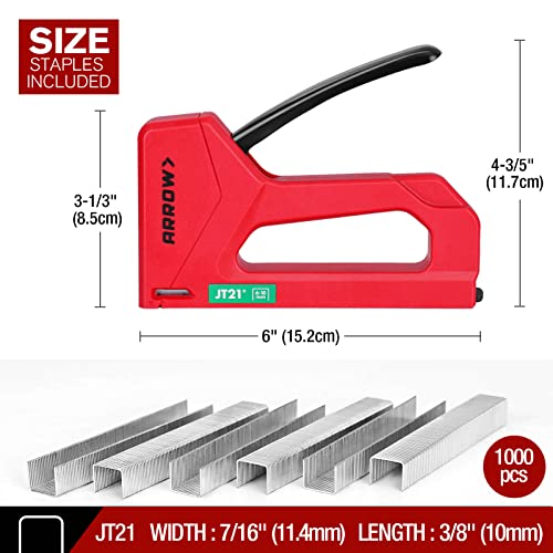 Arrow Light Duty Staple Gun, Lightweight Upholstery Stapler Kit for
