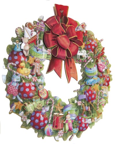 Caspari Wreath Die Cut Advent Calendar