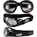 Global Vision Eliminator Black Frame Dirt Bike Padded Motorcycle Goggles Clear & Super Dark Lens