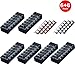 Yosawa 6 Pieces Dual Row 6 Position Screw Terminal Strip 600V 25A + 6 Pieces 6 Positions Red/Black Pre-Insulated Terminal Barrier Strip 400V 25A (6P)