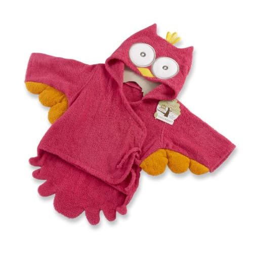 Baby Aspen My Little Night Owl Hooded Terry Spa Robe, Pink image