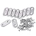 eBoot 10 Pieces 37 by 16 mm Flat Straight Brace Metal Joining Plate and 20 Pieces Screws, Stainless Steel, Silver Color