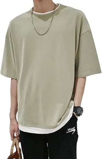 Amazon Co Jp Amazon限定ブランド Moirai メンズ Tシャツ トップス シャツ レイヤード 無地 半袖 夏服 薄手 丸首 重ね着コーデ ゆったり カジュアル オシャレ ファション 軽い 柔らかい 韓国 誕生日プレゼント 記念日 服 ファッション小物