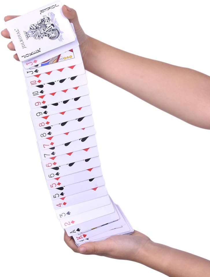 MOMOMAGE Electric Deck Acrobatics Waterfall Card Magic Tricks Special Deck Close up Street Magic Gimmick Illusion Prop Funny (Red Back)