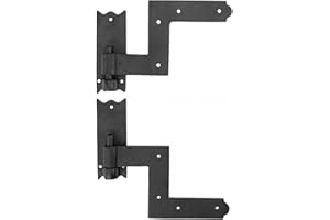 Renovators Supply Manufacturing - Heavy-Duty Black Wrought Iron Shutter Lift Off Pintle Hinges Colonial Pin Reversible for Doors, Window and Shutters with Hardware 6 1/2 Inches, Pack of 1 Pair
