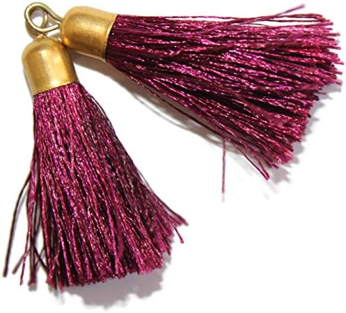 Idukaancrafts Burgundy Earring Tassels 10 piece 1.5" L