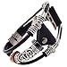 Smatiful Fancy Bands (Small Mediume Large xl are Ok) with Stainless Steel Clasp and Gunmetal Parts for Women and Men, Leather Band for Apple Watch (Series 1,2,3,4,5,6,7 SE) 42mm 44mm,Classic Black