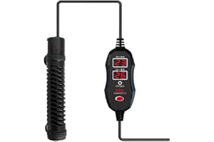 QOSEREN Aquarium Heater - Mini Aquarium Heater with Thermostat and Protective Cover,35W 50W Fish Tank Heater with LED Digital