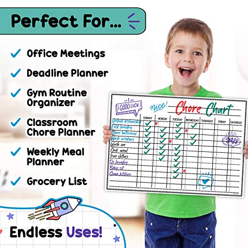 Whiteboard & Chore Chart Bundle for Fridge 2 Boards Included