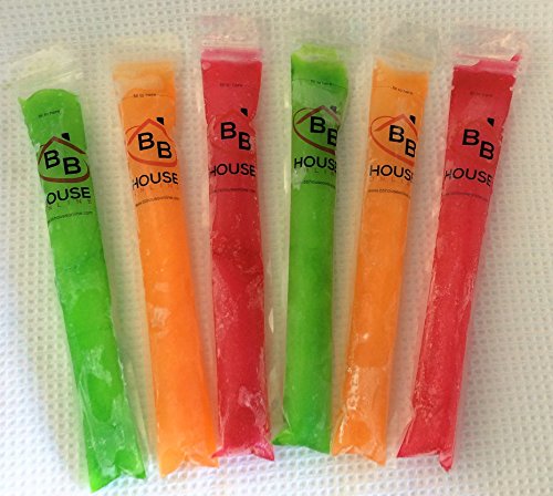 Ice Pop Ziplock Bags 50 Pack | DIY Healthy Homemade Frozen Popsicle Treat Pouches | BPA Free | BONUS Recipe eBook