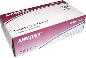 Tradex International Poly Gloves, Medium, Clear, Box of 500