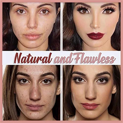 Kidirt, Matte Foundation Full Coverage - 24 Hours Block defect Moisturizing Liquid Foundation - Waterproof Foundation Concealer Cream - Long Lasting face Primer with Makeup Puff (02#Ivory White)