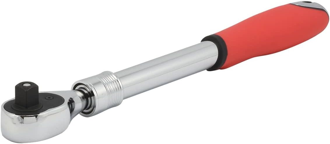 NEIKO 03068A 1/2-Inch Drive Extendable Ratchet Handle | 72 Tooth Reversible Ratcheting Feature w/Soft Grip Handle | 12 to 17-1/2” Lengths - Socket Wrenches - 