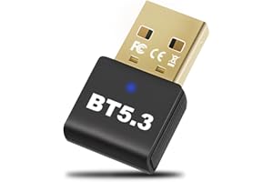 HAKIMONOE Latest Bluetooth 5.3 Adapter for PC Desktop, 20M Wireless Transmitter Dongle for Windows 11/10/8.1 Computer Laptop, Plug & Play, Pair w/Bluetooth Headset Headphones Speaker Keyboard Mouse Printers