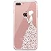 iPhone 7 Plus Case, iPhone 8 Plus Case, JAHOLAN Beautiful Clear TPU Soft Case Rubber Silicone Skin Cover for Apple iPhone 7 Plus/iPhone 8 Plus - White Cute Butterfly Girl