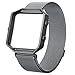 Wearlizer Compatible for with Fitbit Blaze Band Loop Watch Band Replacement Stainless Steel Bracelet Strap Fitbit Blaze Small Grey…