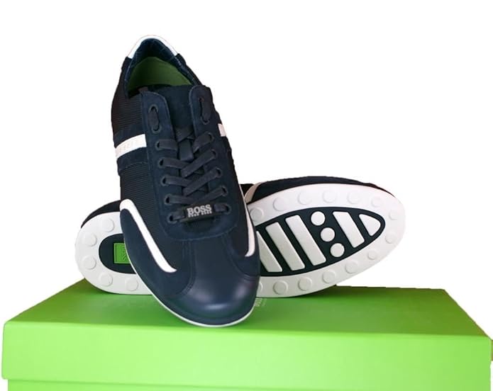 Hugo Boss Green Stiven Real Leather Sneakers Trainer Shoes