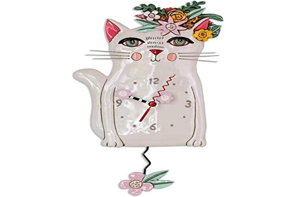 Allen Designs Pretty Kitty Clock, Resin