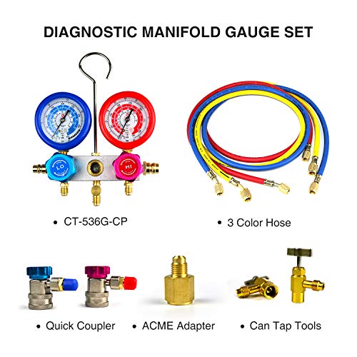 FavorCOOL AC Gauges, AC Manifold Gauge Set for R134a R410a R22