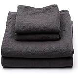 LinenMe Set Waffle Grey Washed, 2 Big 2 Hand Towels, Made in Europe, Bath Sheet, European Linen, Machine Washable, Super Absorbent, 2 Towels and 2 Towels