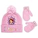 Disney Girls' Sofia The First Pom Hat and Mitten Set