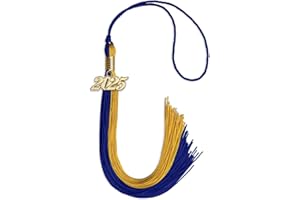 Endea Graduation Double Color Tassel with Gold Date Drop (Royal Blue/Bright Gold, 2025)