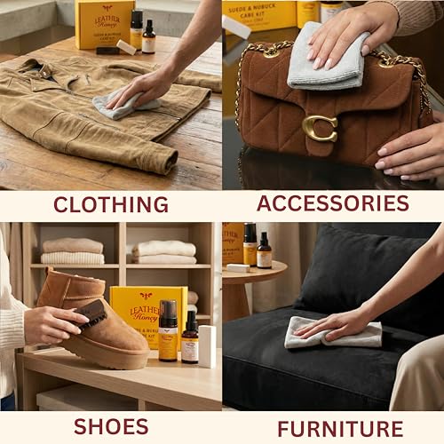 Leather Honey Limpiador de piel de gamuza de miel – Cuidado de gamuza y nobuk de calidad. Fabricado en los Estados Unidos desde 1968 - Limpiador de gamuza para zapatos, botas, chaquetas, Uggs, bolsos, bolsos y más,