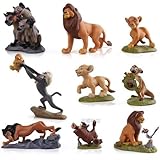 The Lion King Figures, MONSHAPE™ 9 pcs Disney Action Figures Simba Nala Rafiki Pumba Zazu Timon Mufasa PVC Action Figures Collection Movie Classic Toys Best Gift