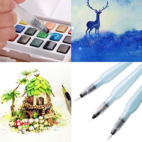 Hunzed Ink Pen, { Refillable Pilot Water Brush Ink Pens } { Painting Watercolor Pen } { Drawing Pen Pencil } Nice Gifts