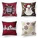 Phantoscope Christmas Pillow Covers Embroidery Snowman Letter Snow Flakes Pillowcase Cushion Cover Pack of 4 18 x 18 inches 45 x 45 cm
