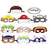 Puppy Party Birthday Masks for Paw Patrol Toys-Party Supplies for Kids (Set of 10)