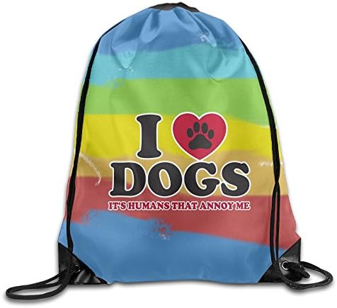 I Love My Dog Drawstring Gym Sport Bag, Large Lightweight Gym Sackpack Backpack For Men And Women