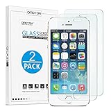 OMOTON 2.5D Round Edge 9H Tempered Glass Anti-Scratch Screen Protector for iPhone SE/ 5S/ 5C/ 5 - Clear (2 Pack)