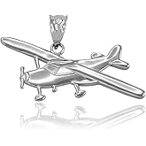 Claddagh Gold Polished 925 Sterling Silver Airplane Aircraft Charm Pendant