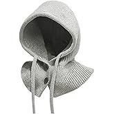 JUENAWMIU Balaclava Women Winter Hats Beanie Hat Slouchy Fleece Balaclavas Windproof Warm Hooded Scarf Hat for Women Men