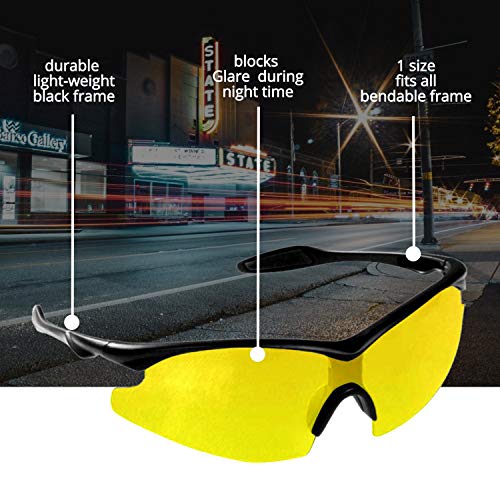 Night Vision Tac Glasses by Bell and Howell,Polarized, Sports Goggles, AntiGlare/ UVRay