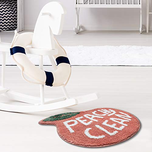 RORA Peach Bath Mat Peachy Clean Bath Mats for Bathroom Non Slip Coral