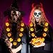 FLY2SKY 2PCS Halloween Party Favors Necklace jack-o'-lantern Halloween Light up Toys Decorations LED Pumpkin Necklace