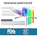 CGID CT82 Horn Oversized Blue Light Blocking Glasses,Better Sleep, Anti Glare Fatigue Blocking Headaches Eye Strain,Safety Glasses for Computer/Phone,Vintage Bold Transparnet Frame,Transparnet Lens