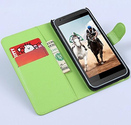 HTC desire 620 Wallet Case, [Kickstand Feature] Premium PU Leather Flip Cover - Flip Case for HTC desire 620 (Wallet-Green)