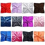 12 Set Mixed Designs Small Square Satin Womens Neck Head Scarf Scarves Bundle 12 Set Mixed Designs Small Square Satin Womens Neck Head Scarf Scarves Bundle