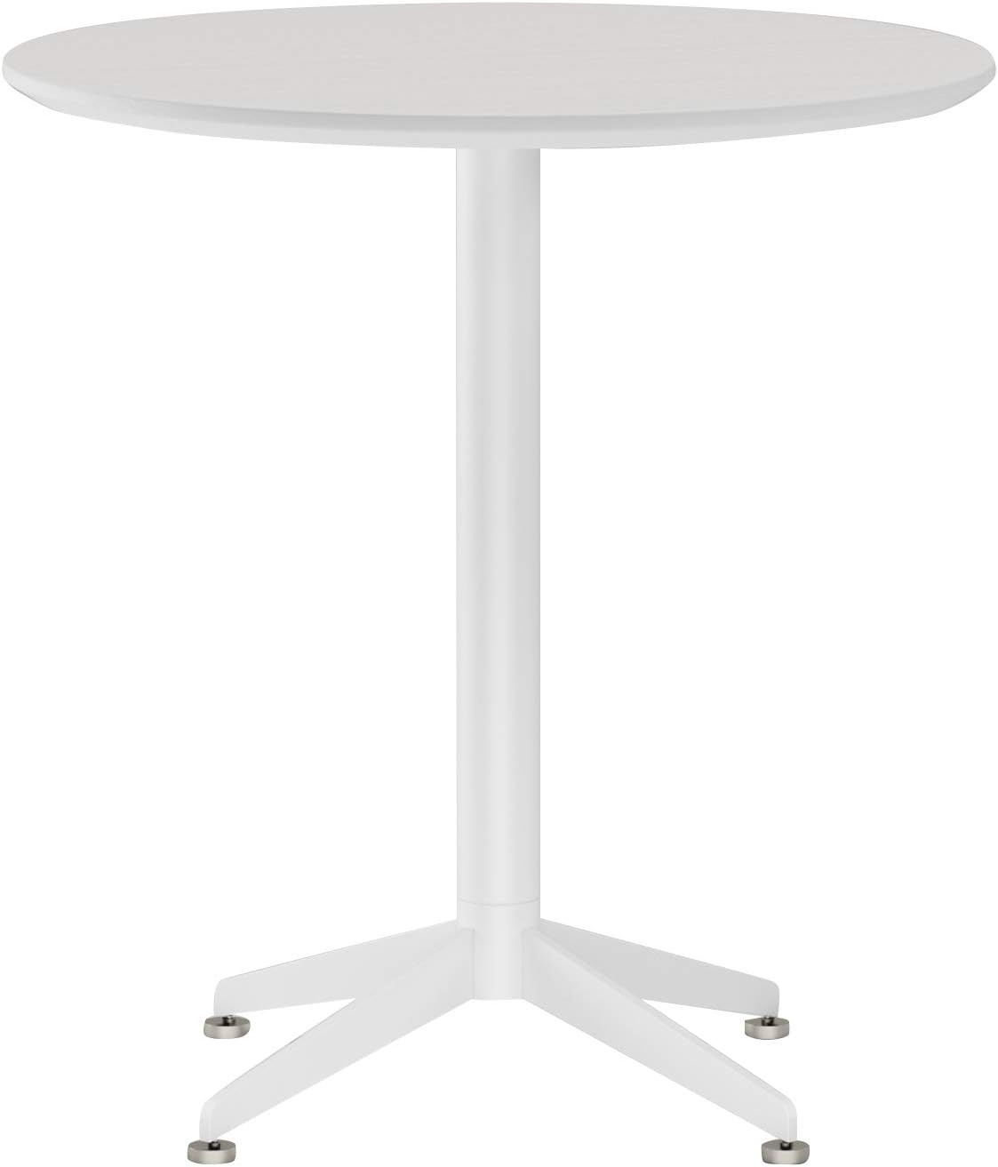 White Dining Table Round Small Office Table Conference Table Coffee Meeting Table for Office Boardroom Kitchen Living Room Waterproof Desktop Easy Assembly 27.5 inch