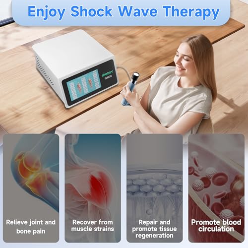 MODOY Shockwave Therapy Machine, FSA&HSA Shock Wave Therapy Device, ESWT03 | Home Use, Joint/Muscle Pain Relief, Non-Invasive Extracorporeal Shockwave Therapy, AC 110V / 60Hz, 0.5~10 Bar, 2.76inch
