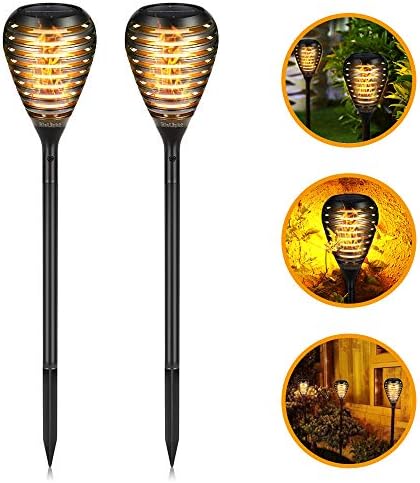 EleLight 2Pack Solar Torch Lights, 96 LEDs Waterproof Flickering Flames Light Landscape Lawn Lamps with Dancing Flames for Outdoor Garden Patio Yard Lawn Pathway Pool Decor