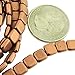 CzechMate 6mm Square Glass Czech Two Hole Tile Bead - Matte Metallic Copper