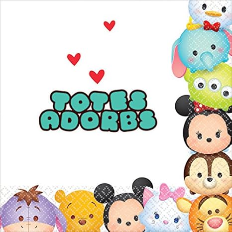 Amazon Disney ディズニー ツムツム 紙ナプキン 16枚セット 使い捨て ペーパーナプキン 並行輸入品 テーブルナプキン オンライン通販