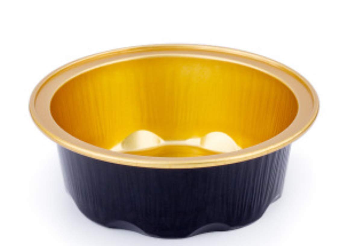 KEISEN2 4/5" mini Disposable Aluminum Foil Cups 50ml 100/PK 2oz for Muffin Cupcake Baking Bake Utility Ramekin Cup (black gold)