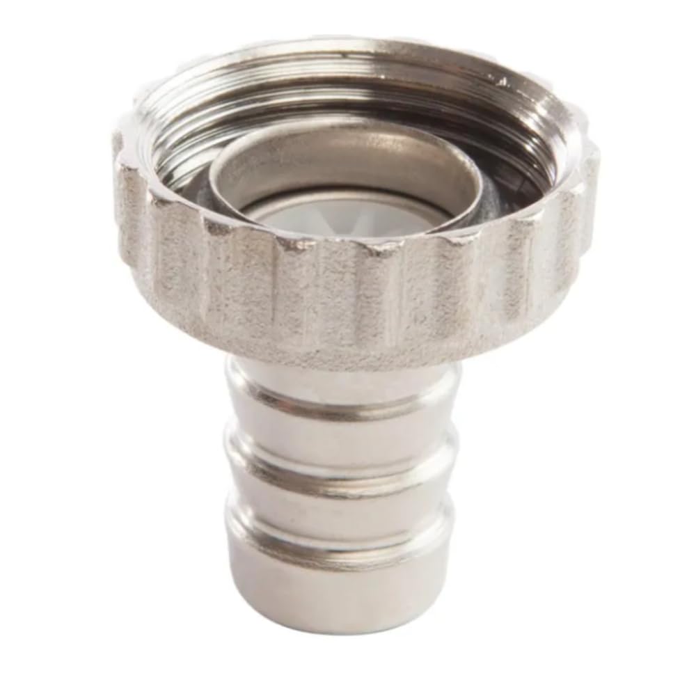 Schläfer 655710 | Hose Connector with Swivel Female 1" 1/4 (Ø 39 mm) for Garden Tap, Tap Adapter for Pipe, Hose Connector 1 Inch in Chrome Brass