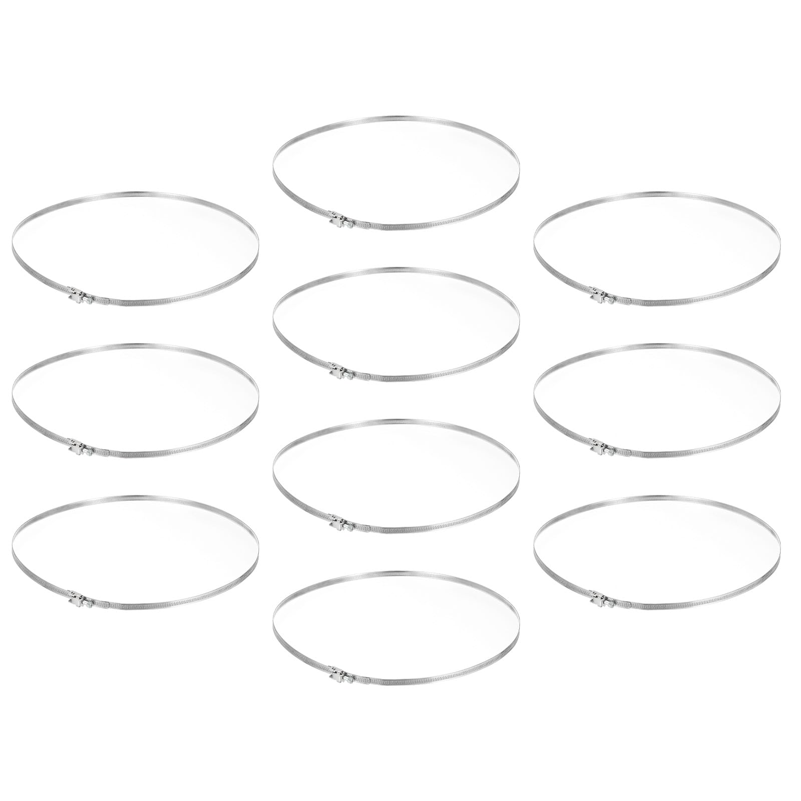 PATIKIL 12 Inch Adjustable Pipe Hose Clamp, 10 Pack Stainless Steel Air Ducting Clamp Worm Gear Drive Hose Clamps Pipe Clamp for Ventilation Duct (50mm-315mm)
