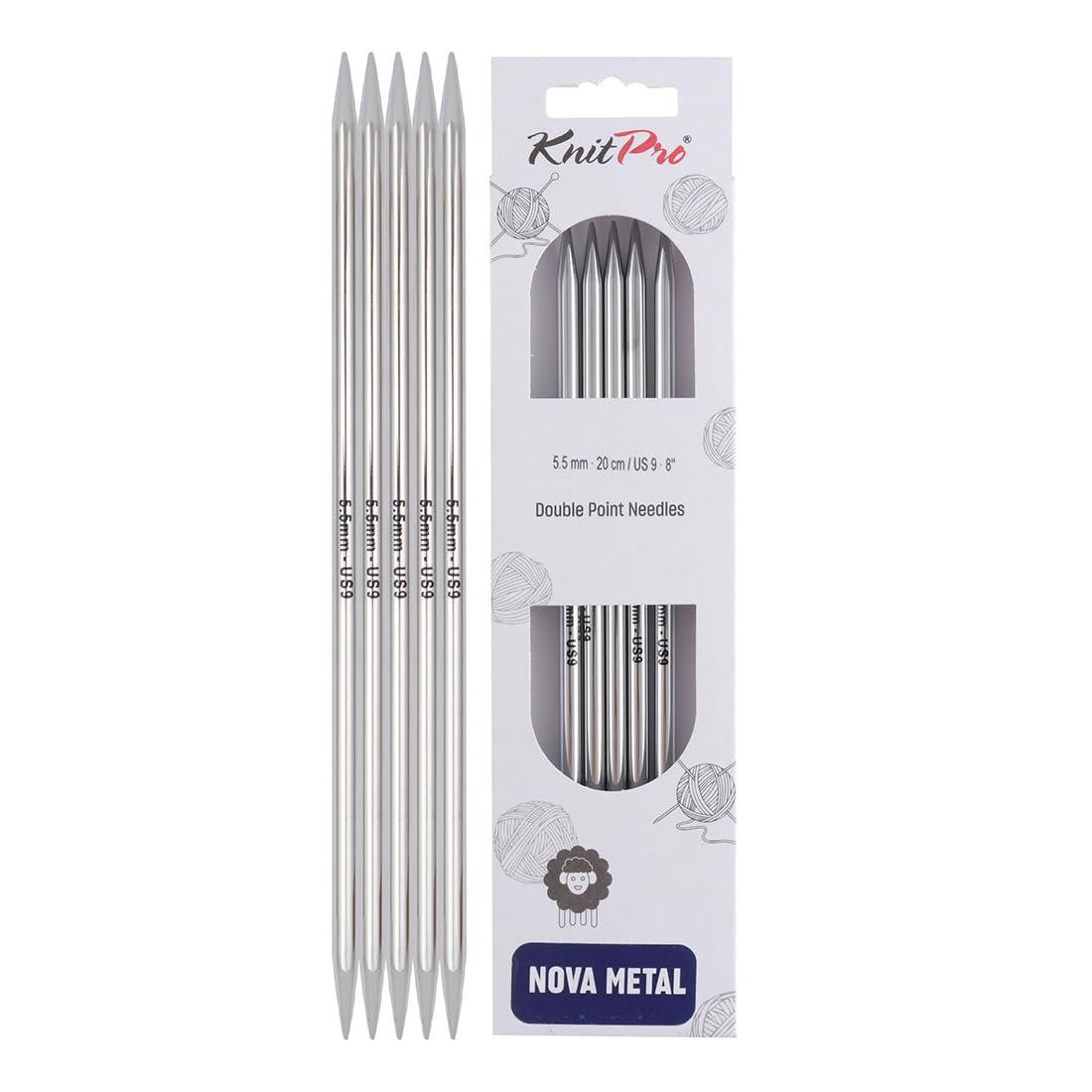 KnitPro Nova Double Pointed Needles 8" (20cm) | 5.50mm